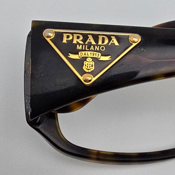 Prada SPR 16L 2AU-6S1 Tortoise Triangle Logo Plate Sunglasses Frame Italy 57mm main image 4